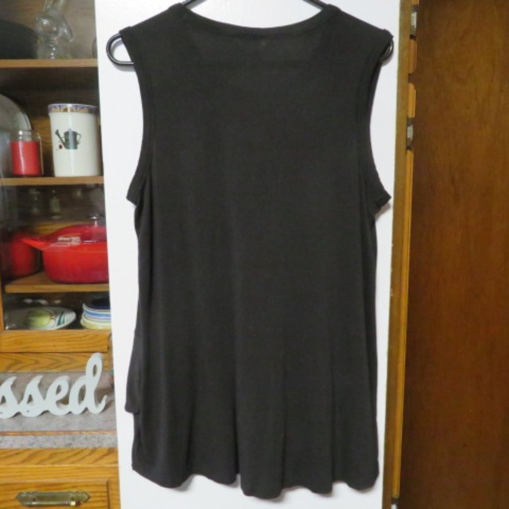 Long Black Tank Top w/ ruffles (like) on bottom